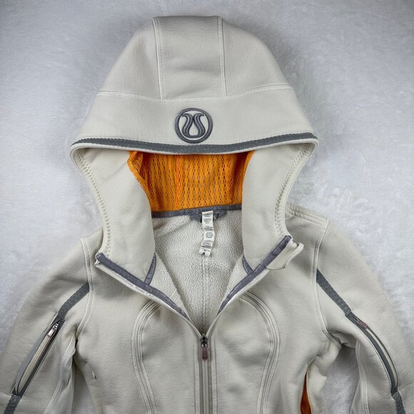 Lululemon Uba Hoodie *Reflective Polar Cream-Creamsicle Pop Sz 4 Special Edition - Picture 10 of 14